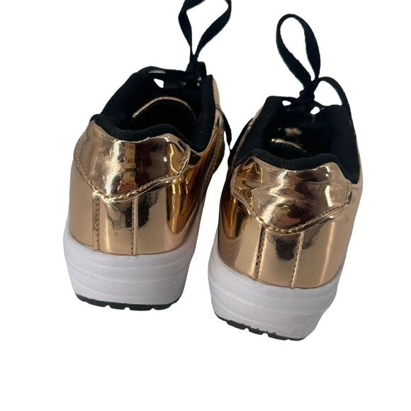 Glitter Metallic Rocking Sneakers Fashion Rose Gold Rainbow Glitter US Size 7 - Picture 7 of 10